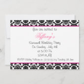 Sweet sixteenパーティの招待状 招待状 (裏面)