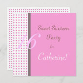 sweet sixteenパーティの招待状。 招待状 (正面/裏面)