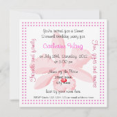 sweet sixteenパーティの招待状。 招待状 (裏面)