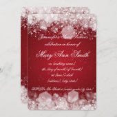 Sweet sixteenパーティーきらめくナイト2レッド 招待状 (正面/裏面)