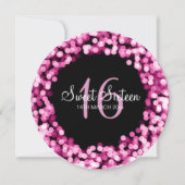 Sweet sixteenパーティーきらめくライトピンク 招待状 (裏面)