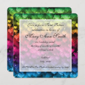 Sweet sixteenパーティーきらめくレインボーハート 招待状 (正面/裏面)