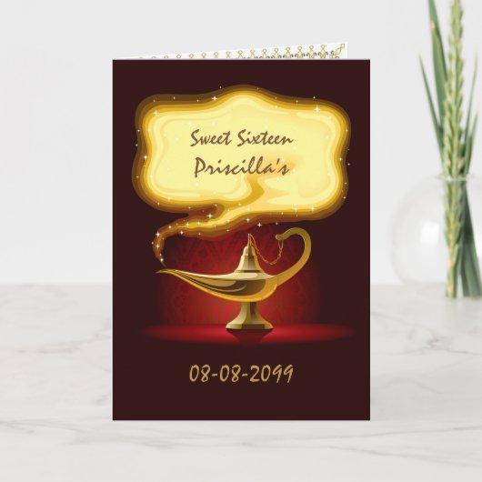 sweet sixteenパーティーアラビア語、モロッコ、4顔、5 x 7 招待状 (正面)