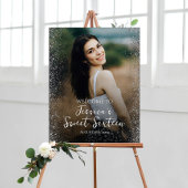 Sweet sixteenパーティーウェルカムサインと写真 キャンバスプリント