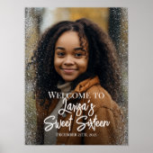 Sweet sixteenパーティーウェルカムサインと写真 ポスター (正面)