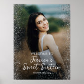 Sweet sixteenパーティーウェルカムサインと写真 ポスター (正面)