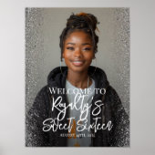 Sweet sixteenパーティーウェルカムサインと写真 ポスター (正面)