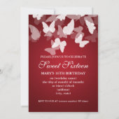 Sweet sixteenパーティーエレガント（赤） 招待状 (裏面)