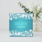 Sweet sixteenパーティーデ点々のあるコレーション青 招待状 (スタンド正面)