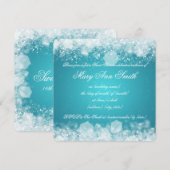 Sweet sixteenパーティーナきらめくイト2ターコイズ 招待状 (正面/裏面)