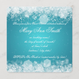 Sweet sixteenパーティーナきらめくイト2ターコイズ 招待状