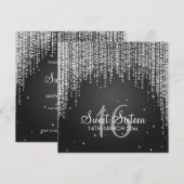 Sweet sixteenパーティーナイトデズルブラック 招待状 (正面/裏面)