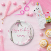 Sweet sixteenパーティーパリエッフェルタワーピンク ペーパープレート (パーティー)