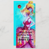 SWEET SIXTEENパーティーモノグラム赤ルビーブルー 招待状 (正面/裏面)