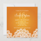Sweet sixteenパーティーヴィンテージレースオレンジ 招待状 (裏面)