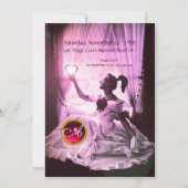 SWEET SIXTEENパーティー,レッドピンクルビーモノグラムブラック 招待状 (裏面)