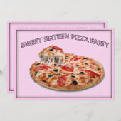 Sweet sixteenピザパーティの招待状 招待状 (正面/裏面)