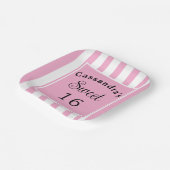 Sweet sixteenピストライプンククラシックシック ペーパープレート (傾斜あり)