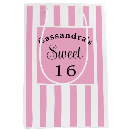 Sweet sixteenピストライプンククラシックシック ミディアムペーパーバッグ (正面)