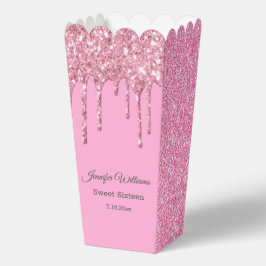 sweet sixteenピンクのキラキラの滴るグリッター フェイバーボックス