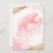 Sweet sixteenピンクウォーターカラーグリッター誕生日 招待状 (裏面)