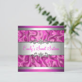 Sweet sixteenピンクシルバーダイヤモンドジュエル2 招待状 (スタンド正面)