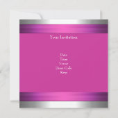 Sweet sixteenピンクシルバーダイヤモンドジュエル2 招待状 (裏面)