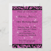 Sweet sixteenピンクパーティーお祝い | DIY文字 招待状 (裏面)