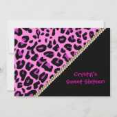 Sweet sixteenピンクヒョウ招待状 招待状 (正面)