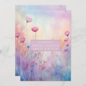 Sweet sixteenピンクブルー春の花 招待状 (正面/裏面)