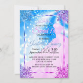 Sweet sixteenピンクプリンセスガウン 招待状 (正面)