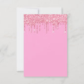 sweet sixteenピンクラグジュアリードリッピンググリッター 招待状 (裏面)