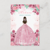 Sweet sixteenピンク赤面誕生日招待状カード エンクロージャーカード (正面)