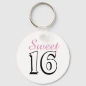 Sweet sixteenピンク16th誕生日パーティーのお気に入り キーホルダー (正面)