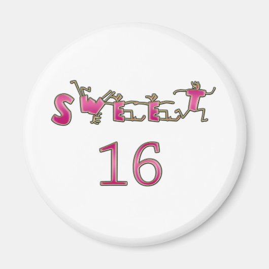 Sweet sixteenピンク マグネット (正面)