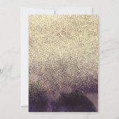 Sweet sixteenフェイクグリッターパープル金ゴールド誕生日 招待状 (裏面)