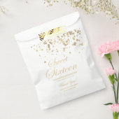 Sweet sixteenフェイク金ゴールド箔およびグリッター フェイバーバッグ (封をした状態)