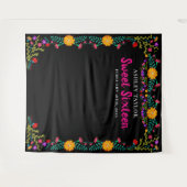 Sweet sixteenフォトブースBackdropメキシコの花 タペストリー (正面(横))