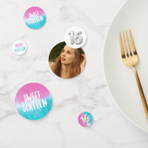 Sweet sixteenフォト絞り染め誕生日 コンフェッティ