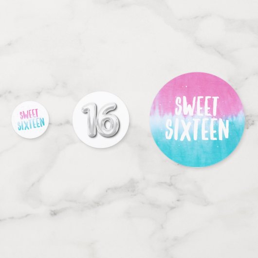 Sweet sixteenフォト絞り染め誕生日 コンフェッティ (裏面)