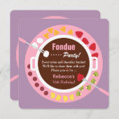 Sweet sixteenフォンデュ女子バースデーパーティー 招待状 (正面/裏面)