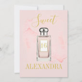 Sweet sixteenフランスのピンク香水モノグラム 招待状 (正面)