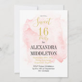 Sweet sixteenフランスのピンク香水モノグラム 招待状 (裏面)