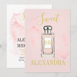 Sweet sixteenフランスのピンク香水モノグラム 招待状