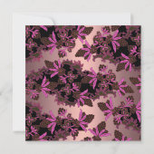 Sweet sixteenフローラピンク誕生日招待状 招待状 (裏面)