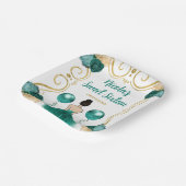 Sweet sixteenブラウンヘアプリンセスインティール（緑がかった色） ペーパープレート (傾斜あり)