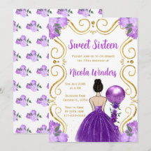 Sweet sixteenブラウンヘアプリンセスイン紫