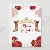 Sweet sixteenブルゴーニュ&レッドフローラ誕生日パーティー 招待状 (裏面)