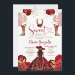 Sweet sixteenブルゴーニュ&レッドフローラ誕生日パーティー 招待状<br><div class="desc">Sweet sixteenブルゴーニュ&レッドフローラ誕生日パーティー招待状Mis Quince Anos,  16誕生日.</div>