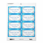 Sweet sixteenブルーとシルバーのウォーターラベル ラベル (フルシート)